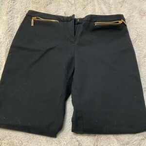 Alfani Petite Black Pants with Gold Zipper Pockets Size 8P